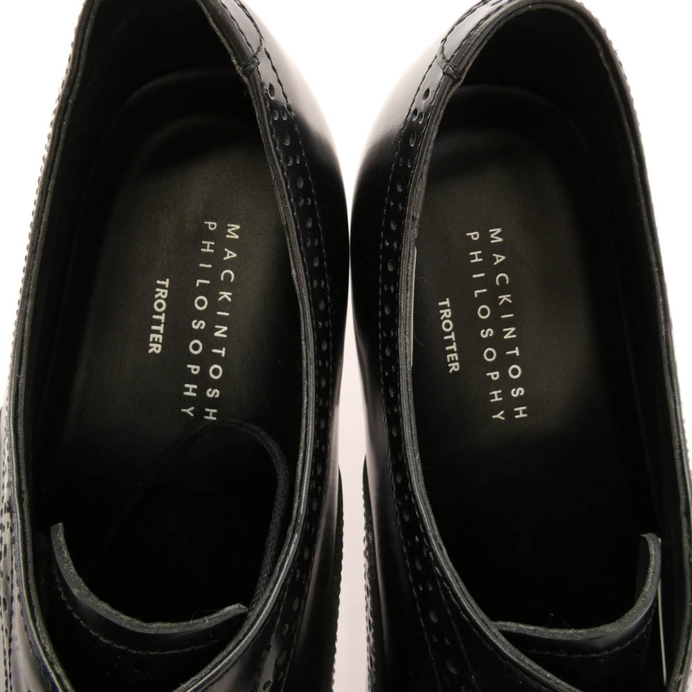 MACKINTOSH PHILOSOPHY マッキントッシュフィロソフィー M61A TROTTER セミブローグ レザー シューズ ブラック系 26.5cm【極上美品】【中古】