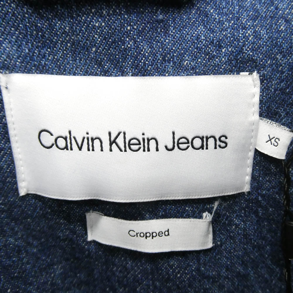 CALVIN KLEIN カルバンクライン J220662-1A4 BOXY CROPPED DENIM Jacket ボクシー クロップド デニム ジャケット インディゴブルー系 XS【極上美品】【中古】