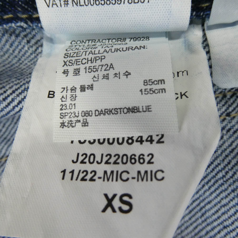 CALVIN KLEIN カルバンクライン J220662-1A4 BOXY CROPPED DENIM Jacket ボクシー クロップド デニム ジャケット インディゴブルー系 XS【極上美品】【中古】