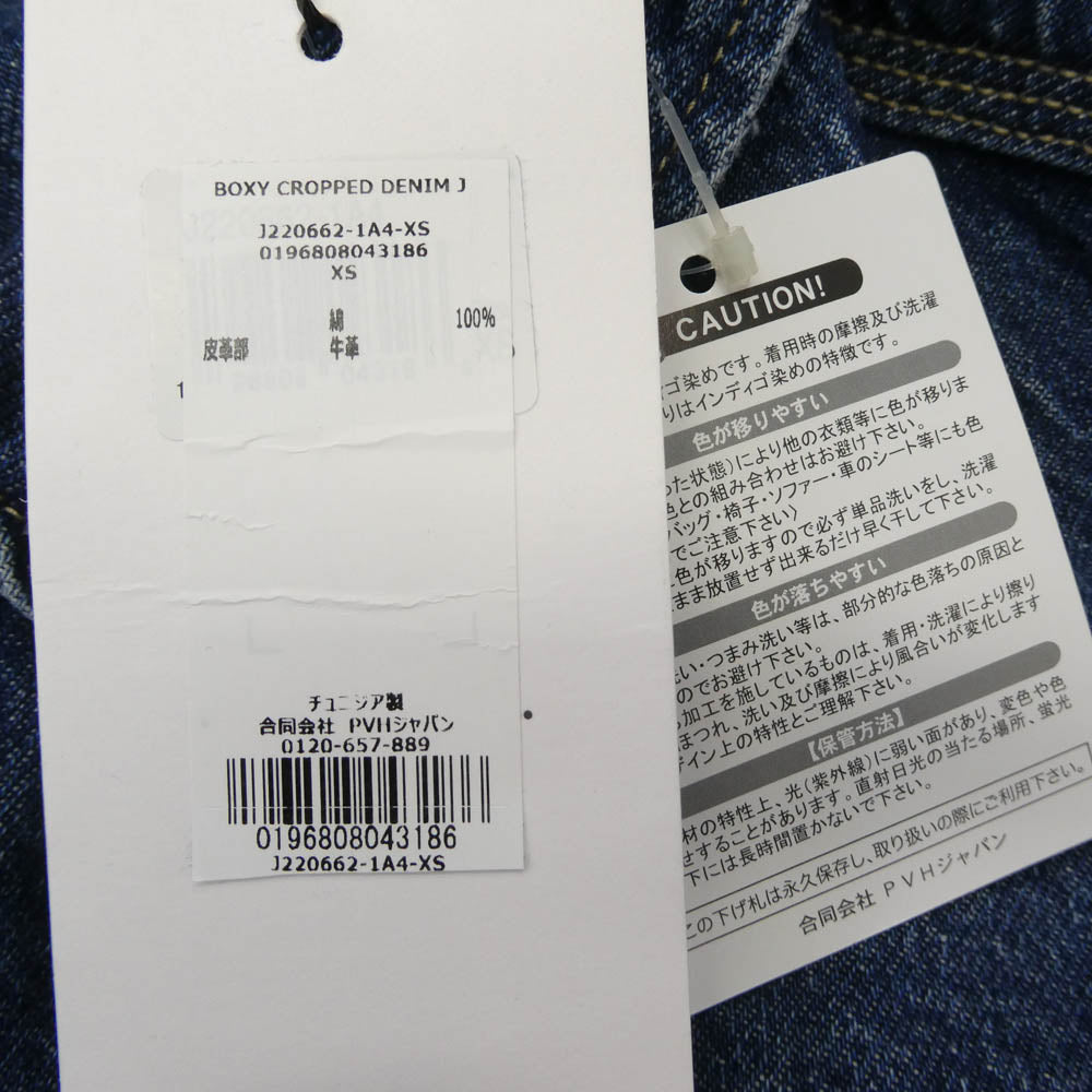 CALVIN KLEIN カルバンクライン J220662-1A4 BOXY CROPPED DENIM Jacket ボクシー クロップド デニム ジャケット インディゴブルー系 XS【極上美品】【中古】