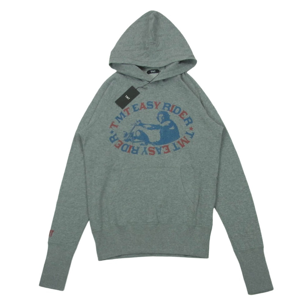 TMT ティーエムティー TSW-F1403 easy rider ライダー プリント プルオーバー フーディー パーカー グレー系 TOP GRAY M【極上美品】【中古】