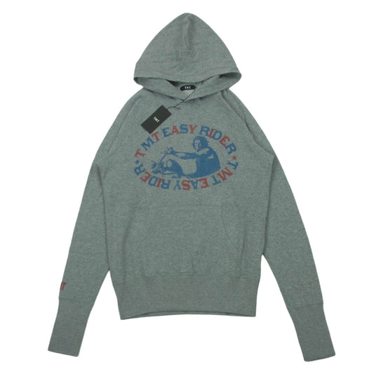 TMT ティーエムティー TSW-F1403 easy rider ライダー プリント プルオーバー フーディー パーカー グレー系 TOP GRAY M【極上美品】【中古】