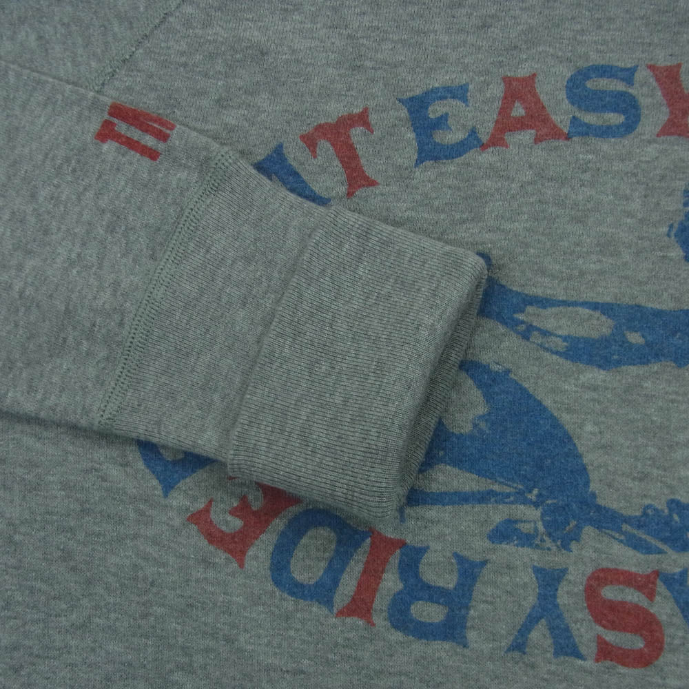 TMT ティーエムティー TSW-F1403 easy rider ライダー プリント プルオーバー フーディー パーカー グレー系 TOP GRAY M【極上美品】【中古】