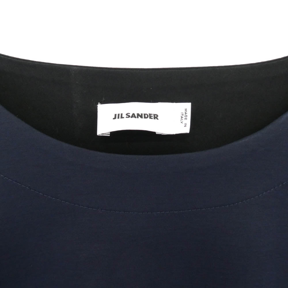 JIL SANDER ジルサンダー OW703015WE257408B51 レイヤード デザイン カラー切替 Tシャツ 半袖カットソー ネイビー系 M【中古】