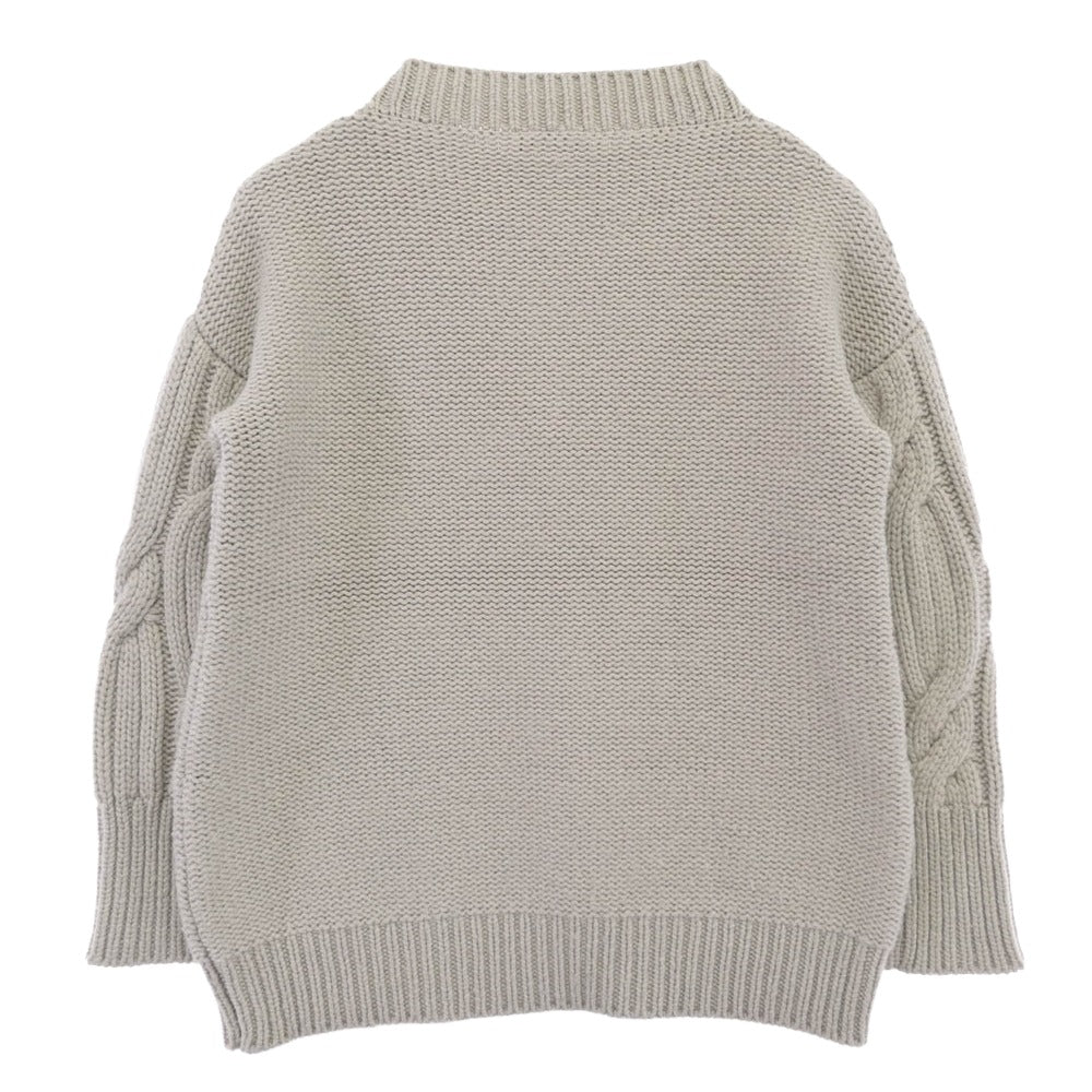 ファビアナフィリッピ カシミヤ100％ 袖ケーブル編み ボトルネック ニット セーター オフホワイト系 US XS【中古】