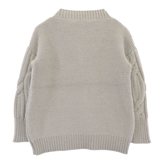 ファビアナフィリッピ カシミヤ100％ 袖ケーブル編み ボトルネック ニット セーター オフホワイト系 US XS【中古】