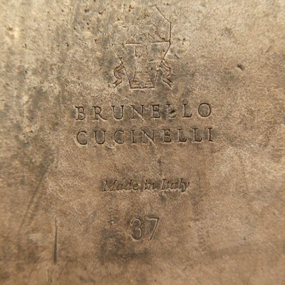 Brunello Cucinelli ブルネロクチネリ ライトストーン レザーストラップ サンダル ブラック系 37【中古】