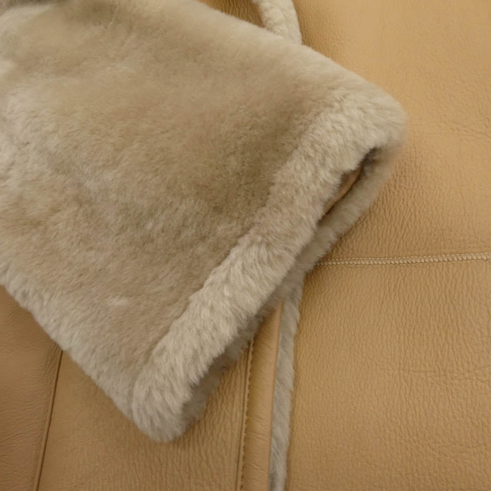 Ron Herman ロンハーマン 341040019 ノーカラー ムートンレザー ボア切替 ジャケット ベージュ系 S【中古】