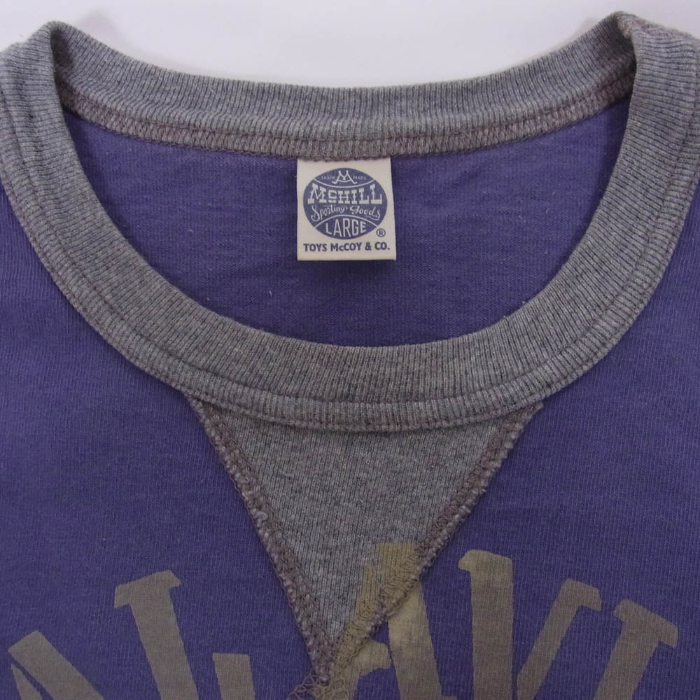 TOY'S McCOY トイズマッコイ FELIX THE CAT NAVAL AVIATOR フィリックス ザ キャット 半袖 tシャツ パープル系 L【中古】