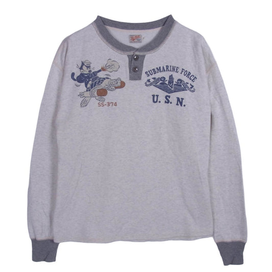 TOY'S McCOY トイズマッコイ FELIX THE CAT U.S.NAVY フィリックス ミリタリー ヘンリーネック ライトウェイト スウェット グレー系 40【中古】