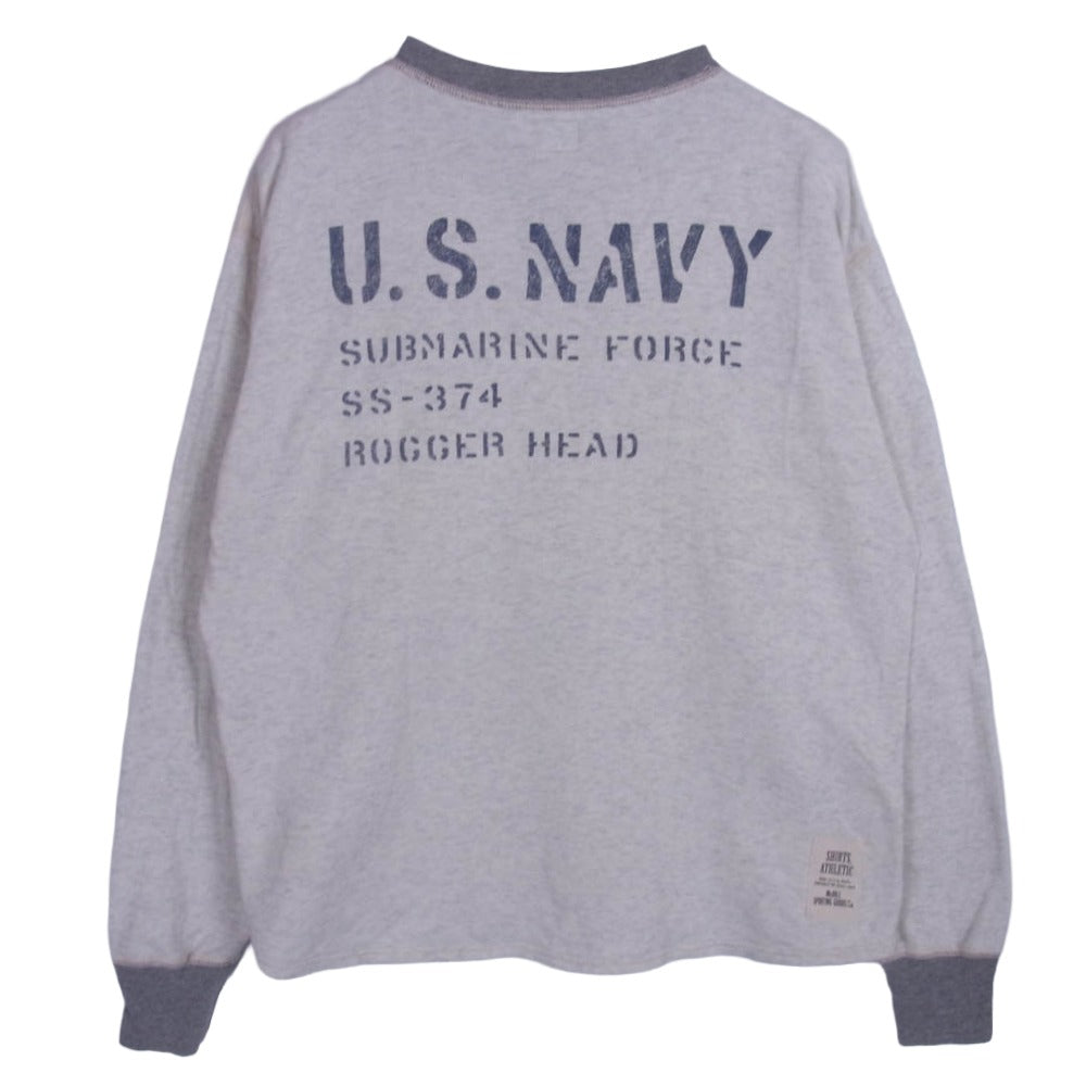 TOY'S McCOY トイズマッコイ FELIX THE CAT U.S.NAVY フィリックス ミリタリー ヘンリーネック ライトウェイト スウェット グレー系 40【中古】