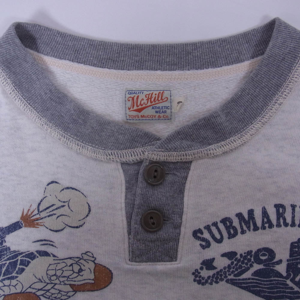 TOY'S McCOY トイズマッコイ FELIX THE CAT U.S.NAVY フィリックス ミリタリー ヘンリーネック ライトウェイト スウェット グレー系 40【中古】