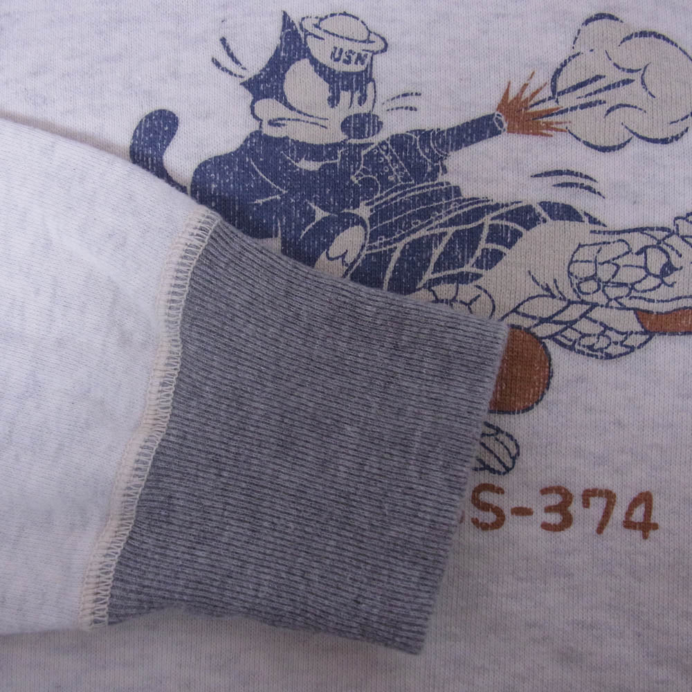 TOY'S McCOY トイズマッコイ FELIX THE CAT U.S.NAVY フィリックス ミリタリー ヘンリーネック ライトウェイト スウェット グレー系 40【中古】