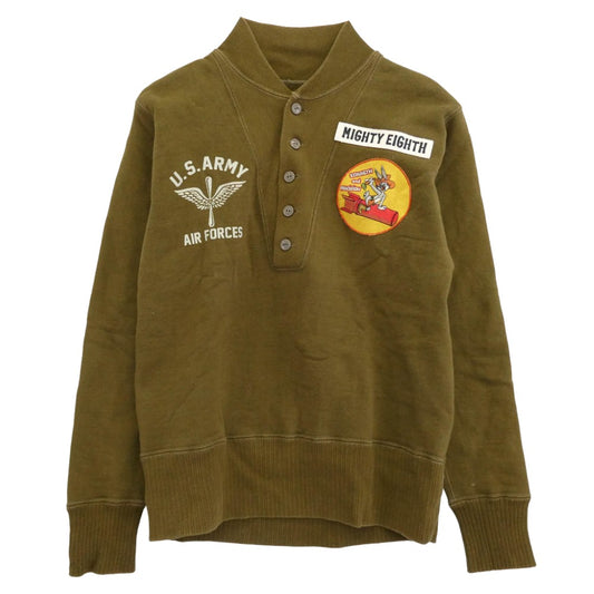 TOY'S McCOY トイズマッコイ ワーナー ブラザース ヘンリーネック スウェット トレーナー カーキ カーキ系 38【中古】