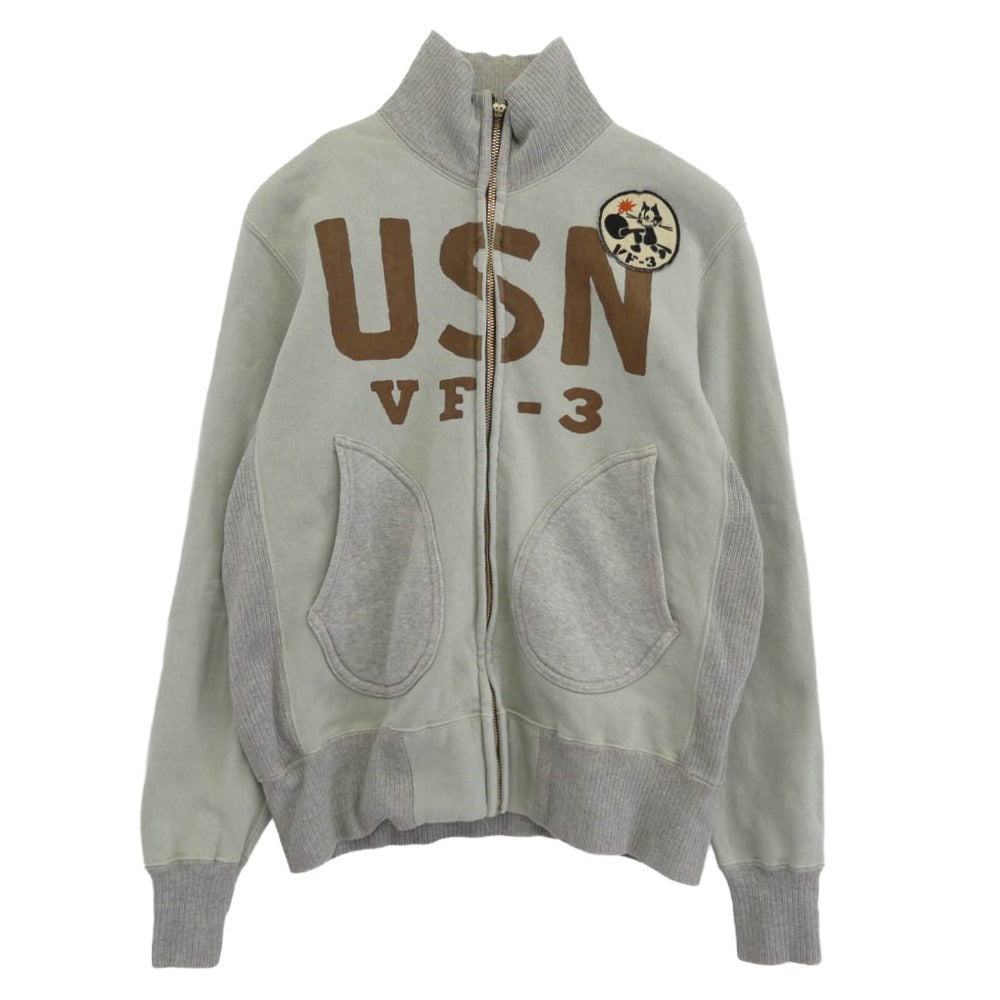 TOY'S McCOY トイズマッコイ FELIX USN VF-3 フィリックス スウェット ジップアップ ジャケット グレー系 ライトブルー系 M【中古】