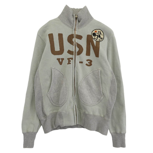 TOY'S McCOY トイズマッコイ FELIX USN VF-3 フィリックス スウェット ジップアップ ジャケット グレー系 ライトブルー系 M【中古】