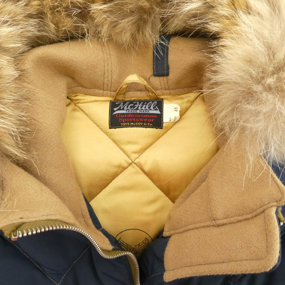 TOY'S McCOY トイズマッコイ MILITARY DOWN PARKA キルティング ダウン ジャケット ネイビー系 カーキ系 40【中古】