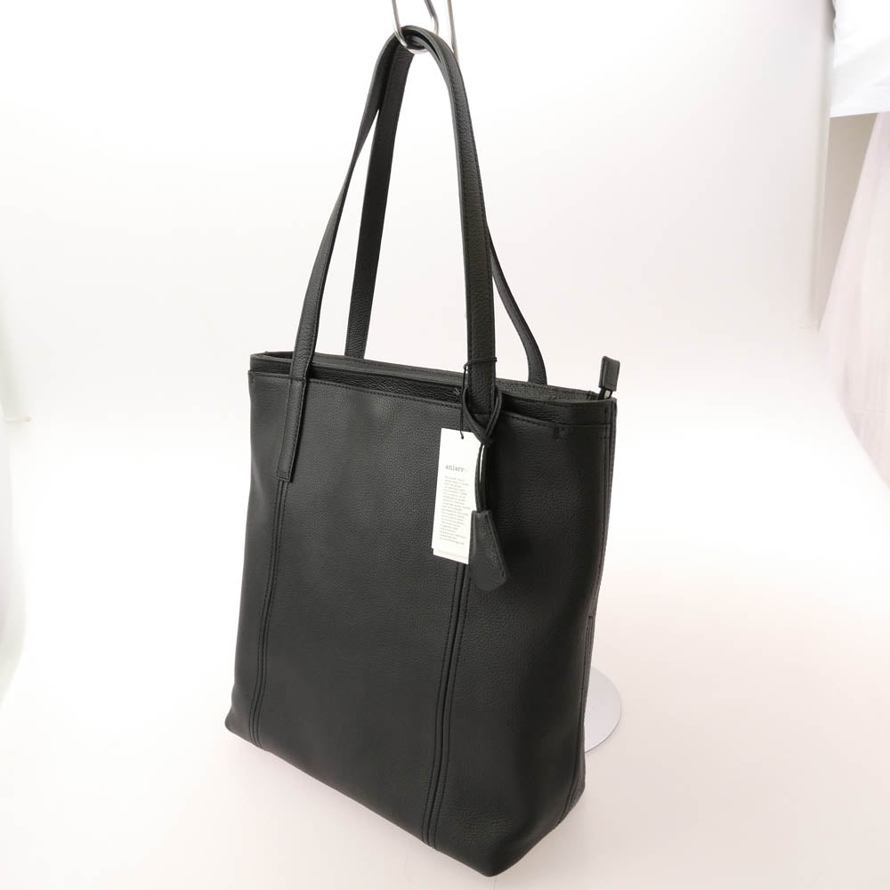 aniary アニアリ 07-02012 Shrink Leather シュリンクレザー ビジネストート BLACK ブラック系【極上美品】【中古】