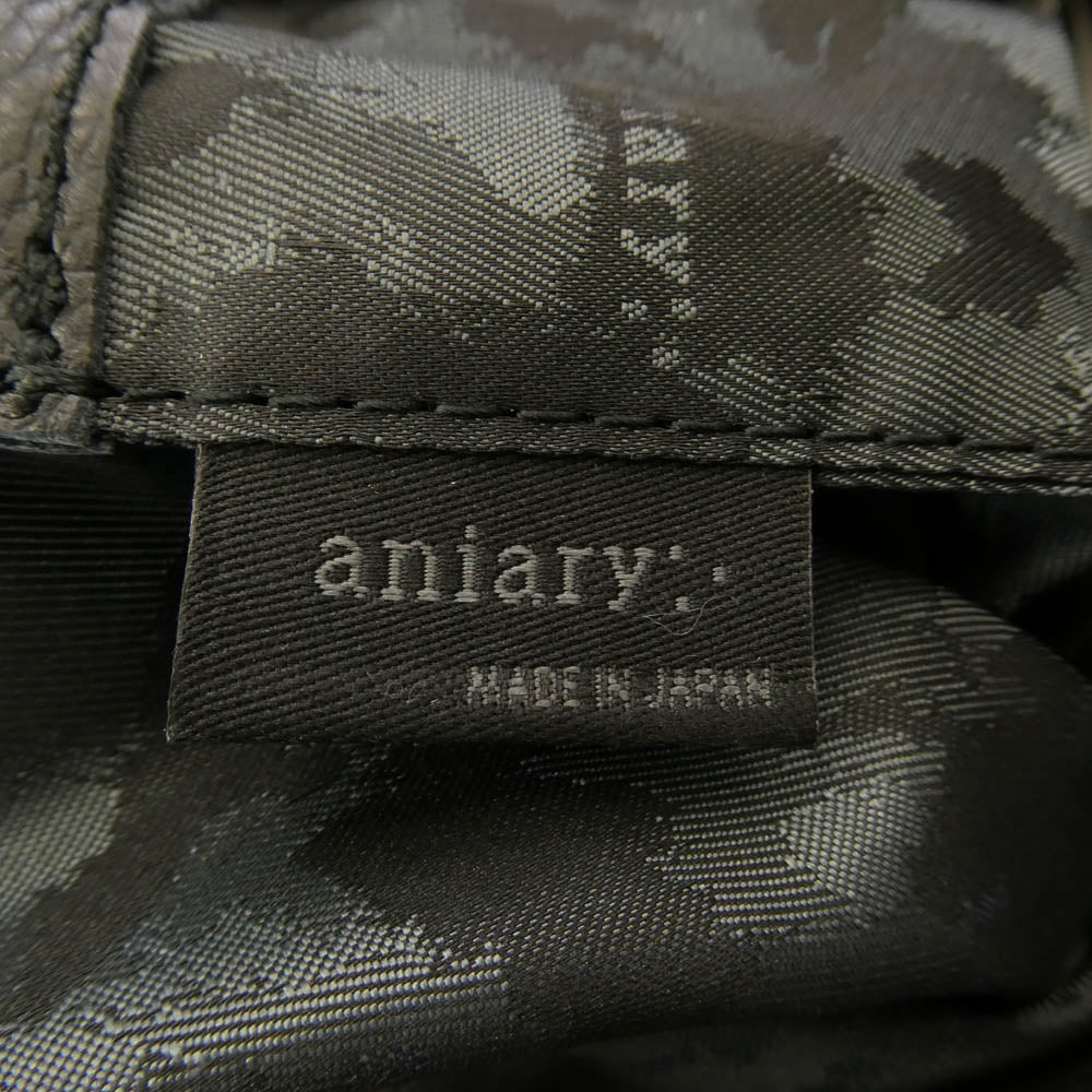 aniary アニアリ 07-02012 Shrink Leather シュリンクレザー ビジネストート BLACK ブラック系【極上美品】【中古】