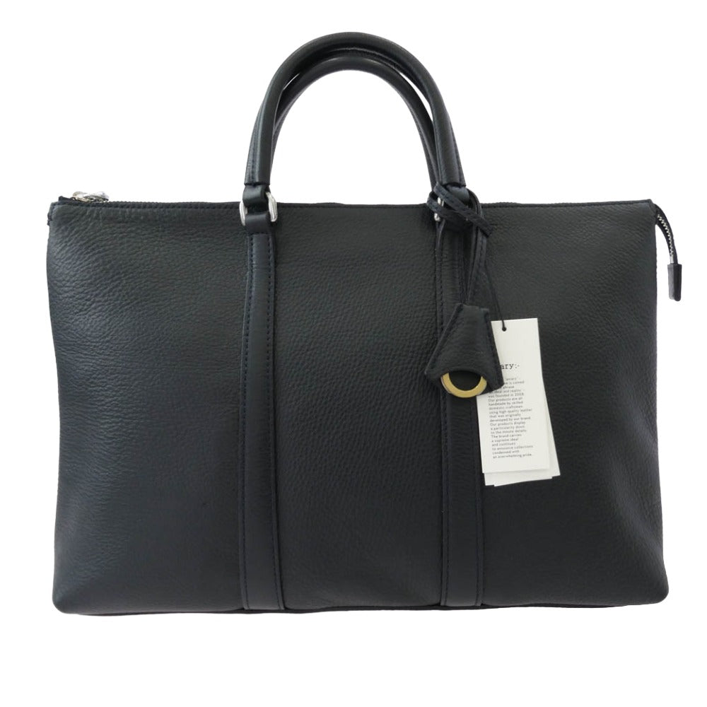 aniary アニアリ 07-01005 Shrink Leather そぎ落としブリーフ ビジネスバッグ NAVY ネイビー系【極上美品】【中古】