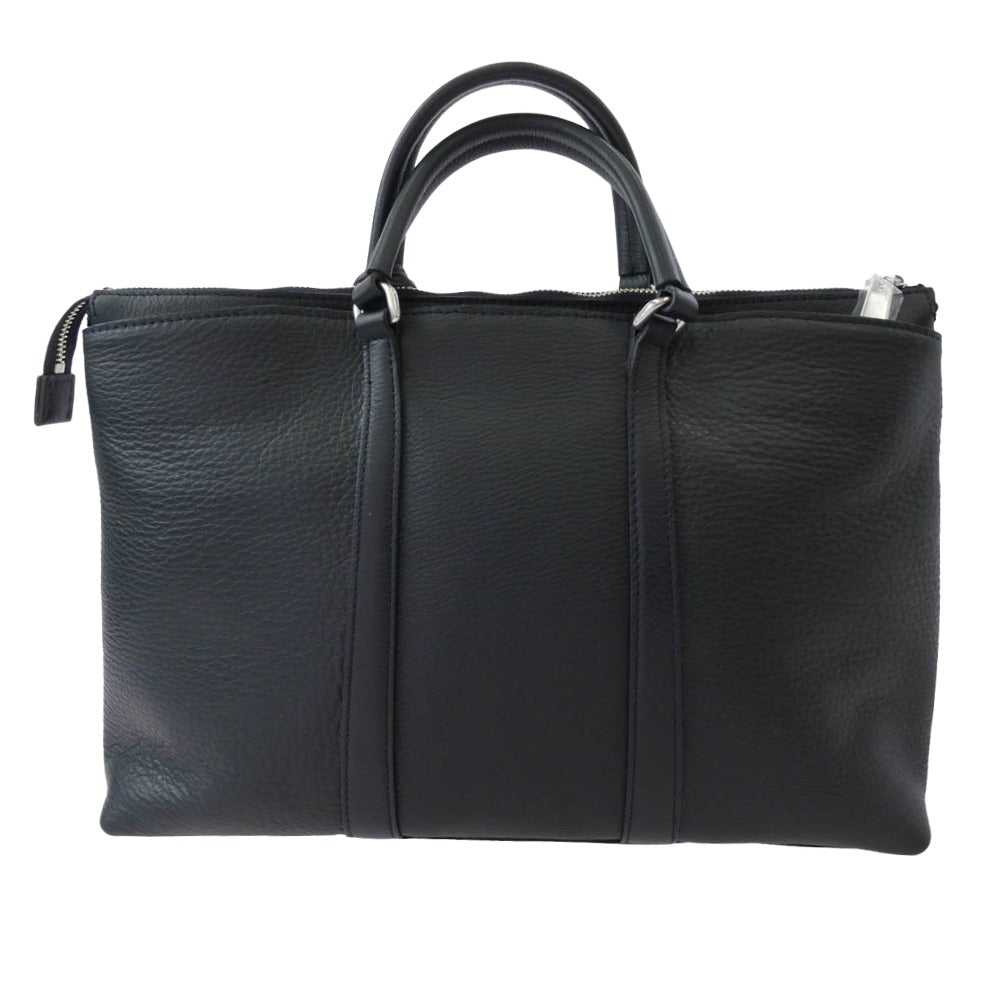 aniary アニアリ 07-01005 Shrink Leather そぎ落としブリーフ ビジネスバッグ NAVY ネイビー系【極上美品】【中古】