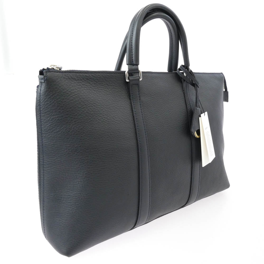 aniary アニアリ 07-01005 Shrink Leather そぎ落としブリーフ ビジネスバッグ NAVY ネイビー系【極上美品】【中古】