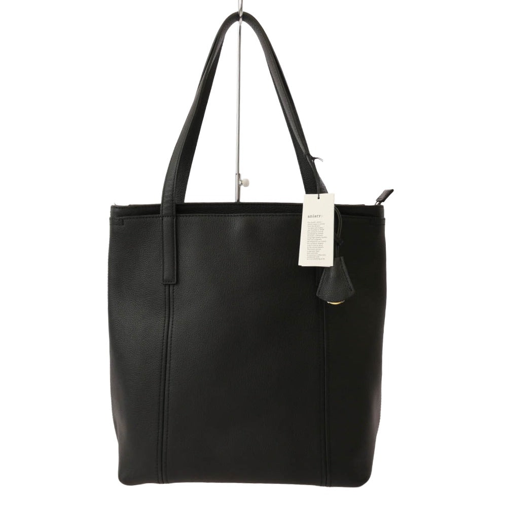 aniary アニアリ 07-02012 Shrink Leather ビジネストート シュリンクレザー ブラック系【極上美品】【中古】