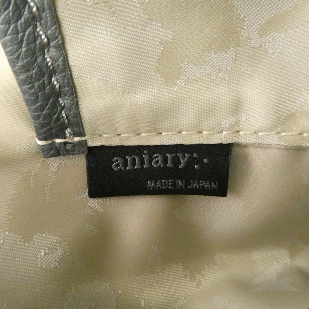 aniary アニアリ 07-02011 Shrink Leather シュリンクレザー ビジネストート グレー系【極上美品】【中古】
