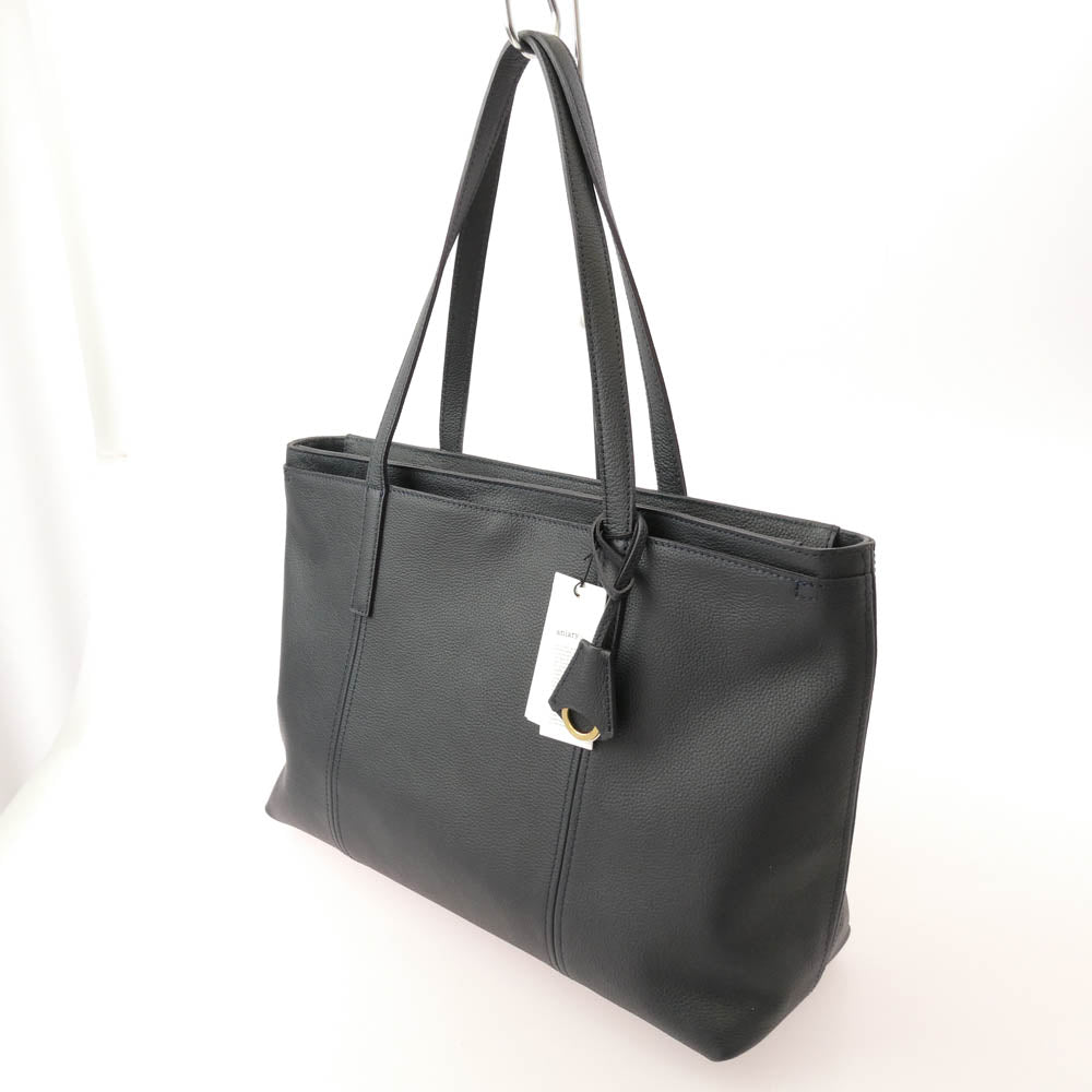 aniary アニアリ 07-02011 Shrink Leather シュリンクレザー ビジネストート NAVY ネイビー系【極上美品】【中古】