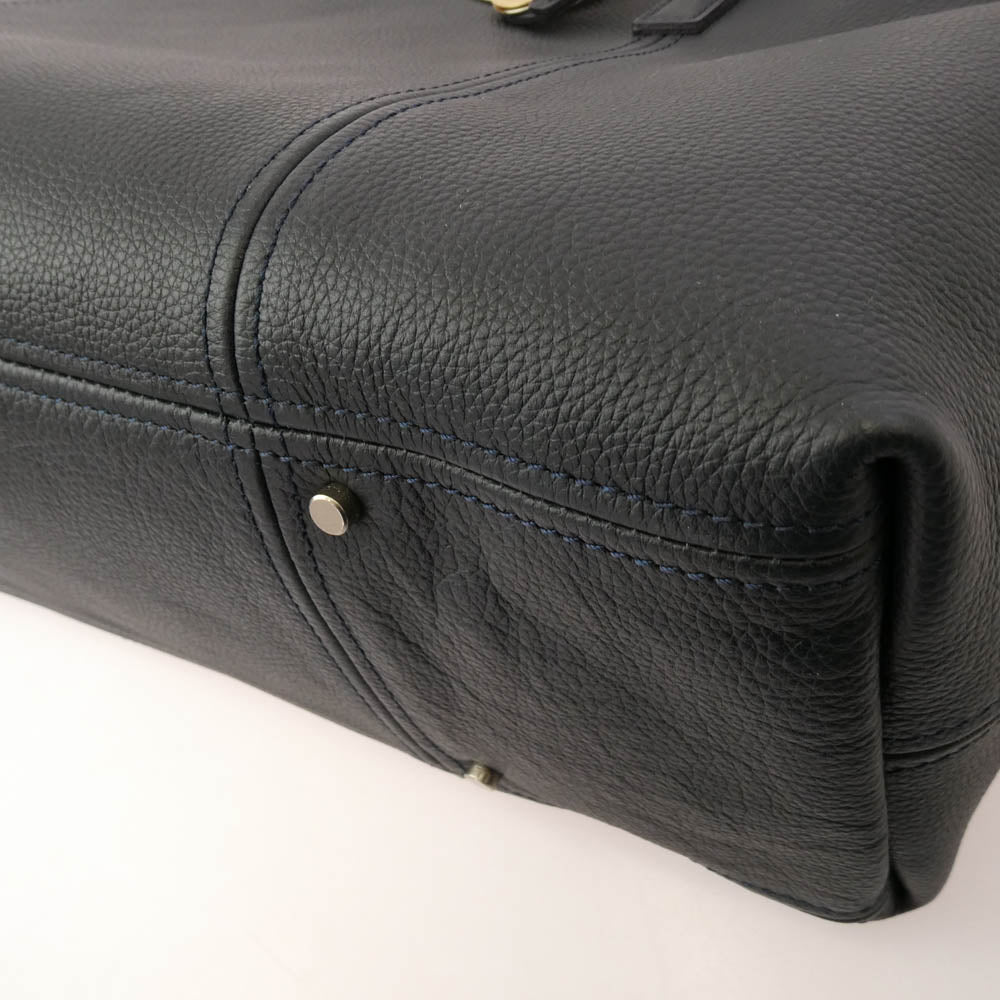 aniary アニアリ 07-02011 Shrink Leather シュリンクレザー ビジネストート NAVY ネイビー系【極上美品】【中古】