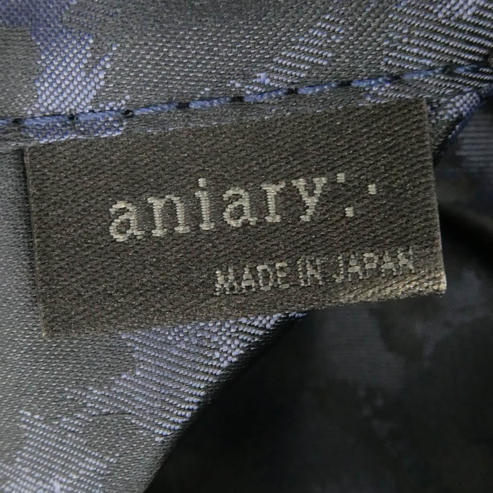 aniary アニアリ 07-02011 Shrink Leather シュリンクレザー ビジネストート NAVY ネイビー系【極上美品】【中古】