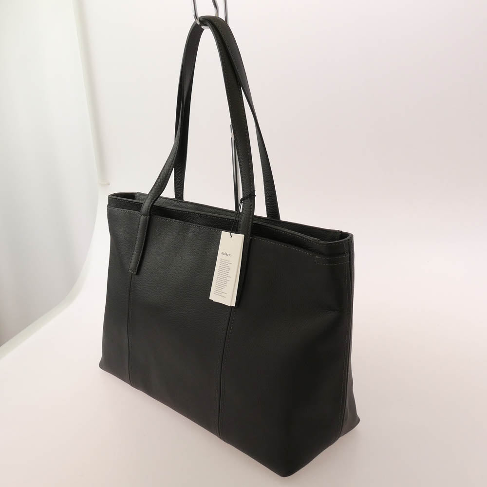 aniary アニアリ 07-02011 Shrink Leather シュリンクレザー ビジネストート チャコール系【極上美品】【中古】