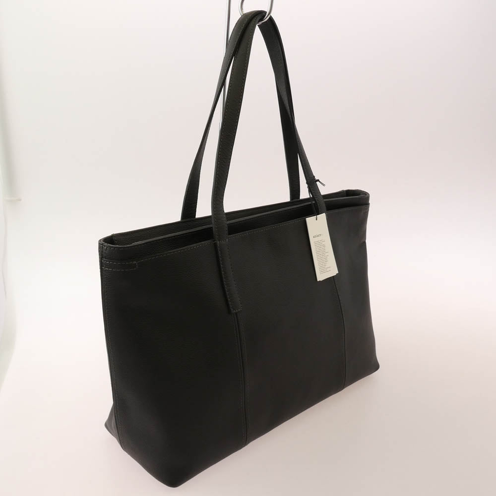 aniary アニアリ 07-02011 Shrink Leather シュリンクレザー ビジネストート チャコール系【極上美品】【中古】