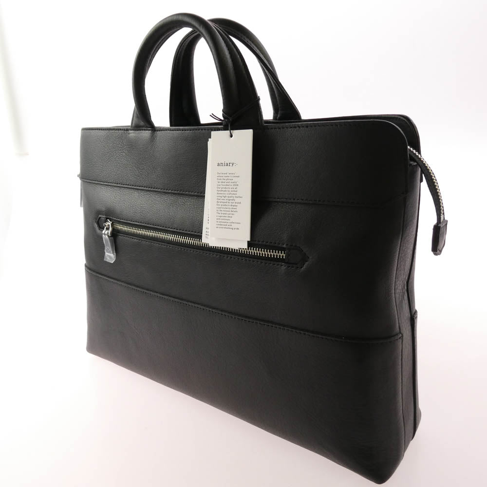 aniary アニアリ 36-01000 Artisan Leather ビジネストート レザー ブリーフ ブラック系【極上美品】【中古】
