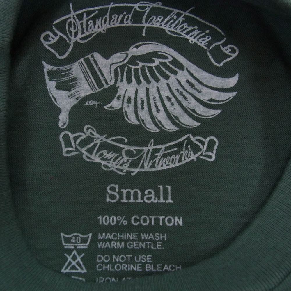 STANDARD CALIFORNIA スタンダードカリフォルニア SD BLOWIN' IN THE WIND Tシャツ モスグリーン系 S【新古品】【未使用】【中古】