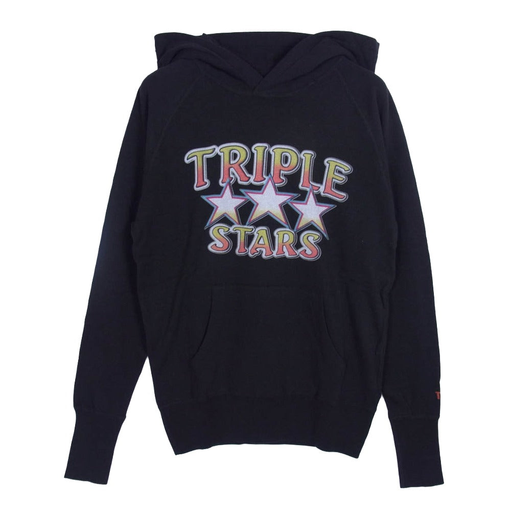 TMT ティーエムティー TSW-F18SP03 TRIPLE STARS プリント スウェット パーカー ブラック系 M【極上美品】【中古】