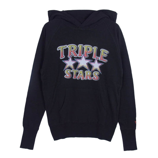 TMT ティーエムティー TSW-F18SP03 TRIPLE STARS プリント スウェット パーカー ブラック系 M【極上美品】【中古】