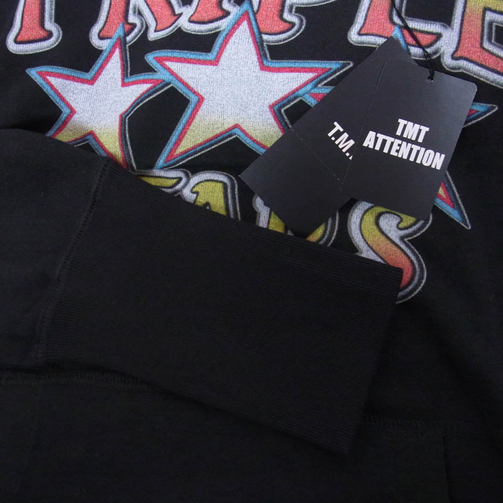 TMT ティーエムティー TSW-F18SP03 TRIPLE STARS プリント スウェット パーカー ブラック系 M【極上美品】【中古】