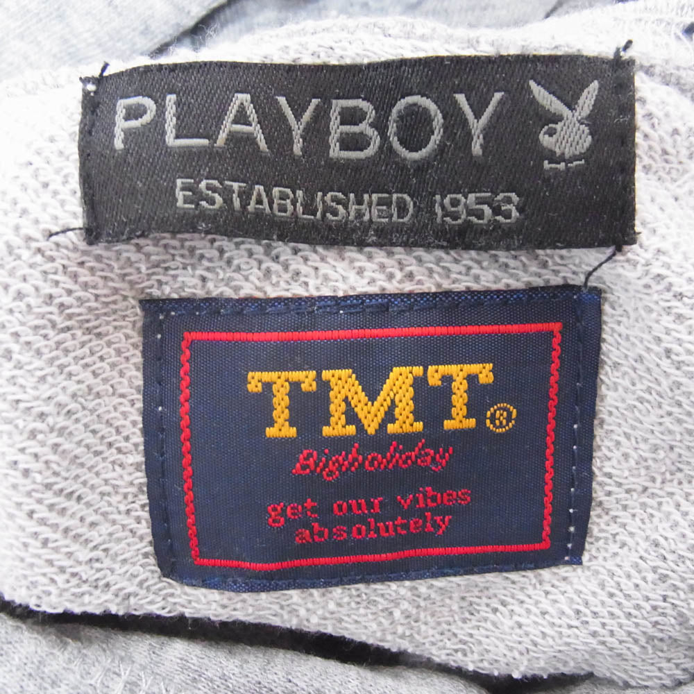 TMT ティーエムティー PLAY BOY プレイボーイ プリント スウェット パーカー グレー系 M【極上美品】【中古】