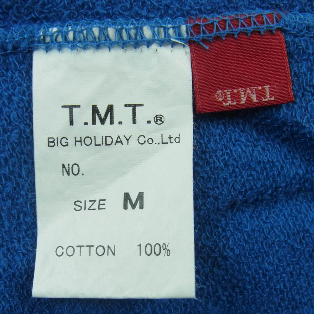TMT ティーエムティー FLORIDA プリント スウェット パーカー コットン 日本製 ブルー系 M【極上美品】【中古】