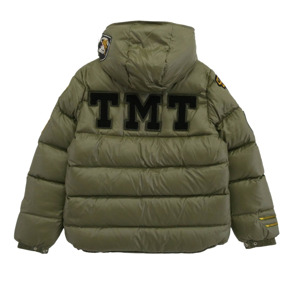 TMT ティーエムティー TJK-F1207 ワッペン付き ダウン ジャケット グリーン系 S【極上美品】【中古】