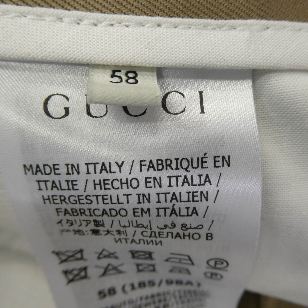 GUCCI グッチ 468518 Z3732 ウェブ付き コットン シックスティーズ パンツ ベージュ系 58【新古品】【未使用】【中古】