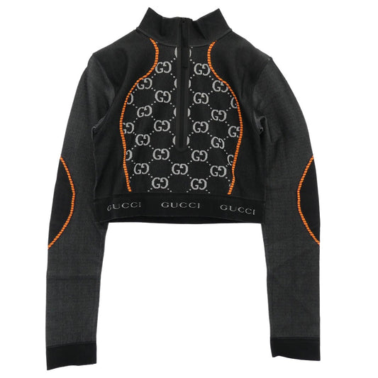 GUCCI グッチ 689201 XJEFU GG Jersey Jacquard Cropped Top ジャージー ジャカード クロップド トップ ジャケット ブラック系 M【新古品】【未使用】【中古】