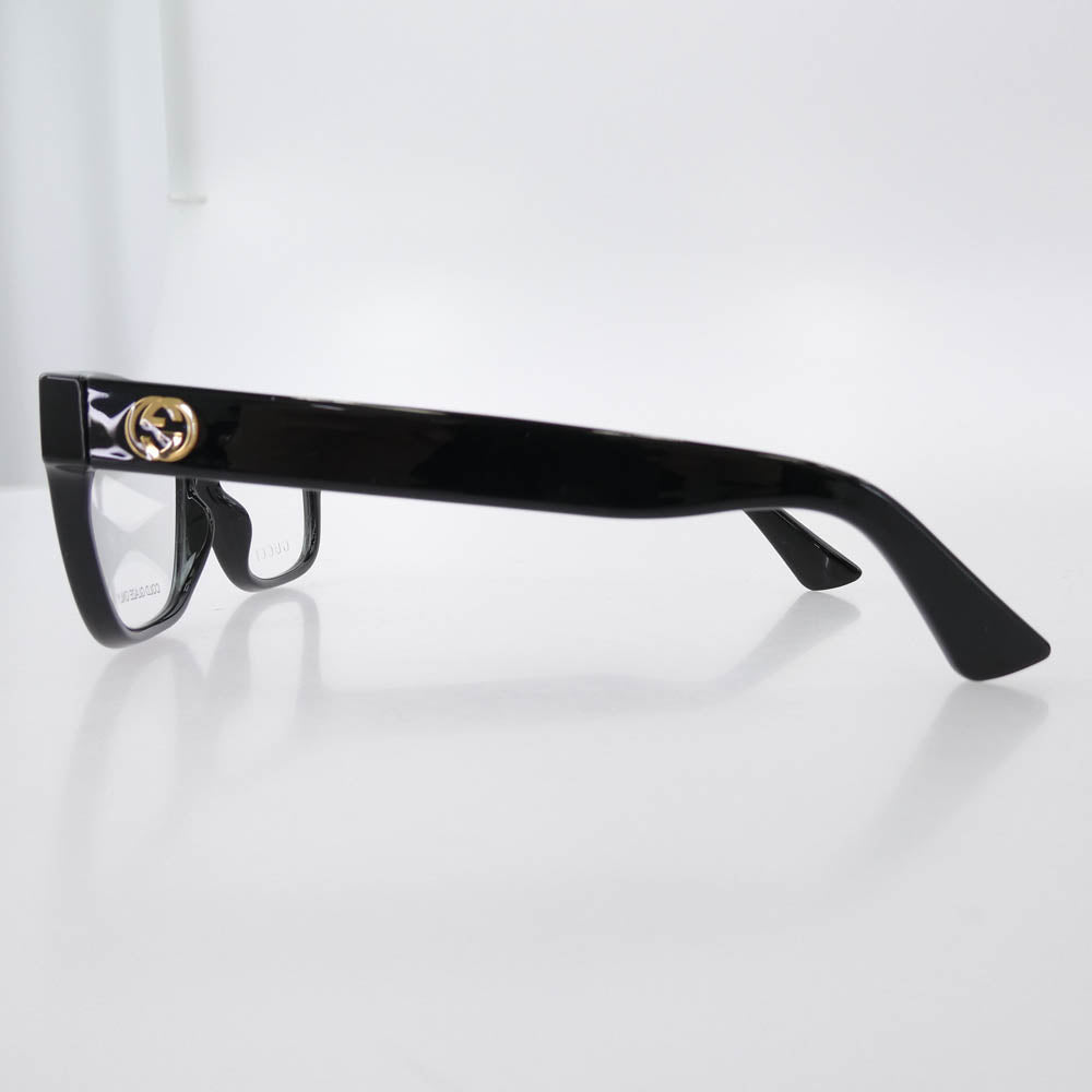 GUCCI グッチ GG1341O インターロッキングGテンプル フレーム アイウェア メガネ 眼鏡 ブラック系【中古】