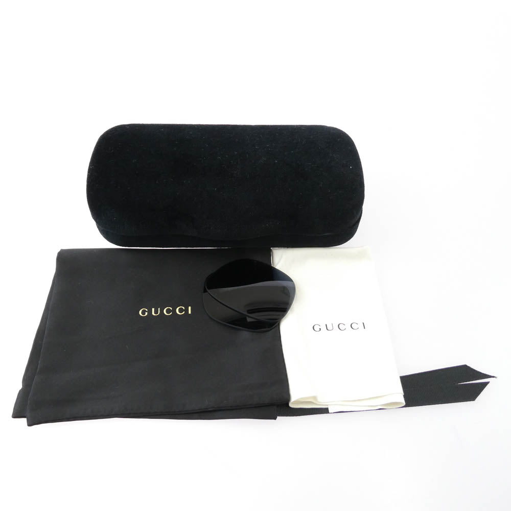 GUCCI グッチ GG1341O インターロッキングGテンプル フレーム アイウェア メガネ 眼鏡 ブラック系【中古】