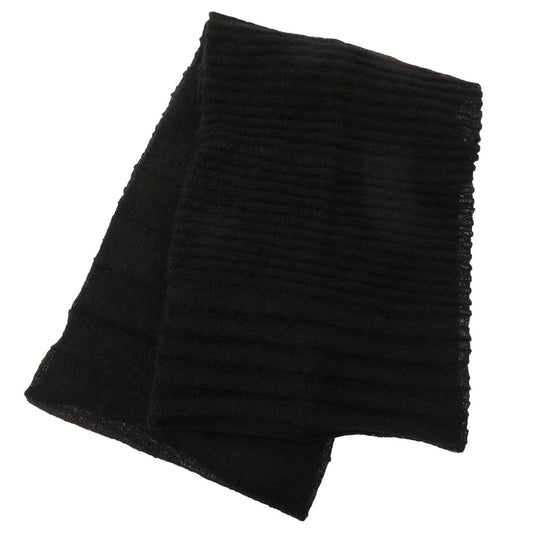 ISSEY MIYAKE イッセイミヤケ モヘヤ混 マフラー ストール ブラック系【中古】