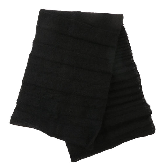 ISSEY MIYAKE イッセイミヤケ モヘヤ混 マフラー ストール ブラック系【中古】