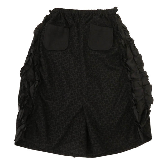 tricot COMME des GARCONS トリココムデギャルソン TT-S026 2017AD フラワー総柄 花柄 フリル ドッキング スカート ブラック系【中古】