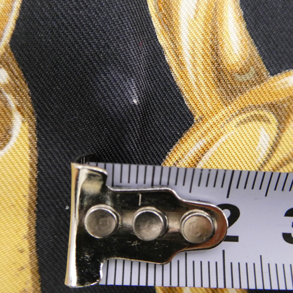 CHANEL シャネル チェーン ロゴ シルク 大判 スカーフ ダークネイビー系【中古】