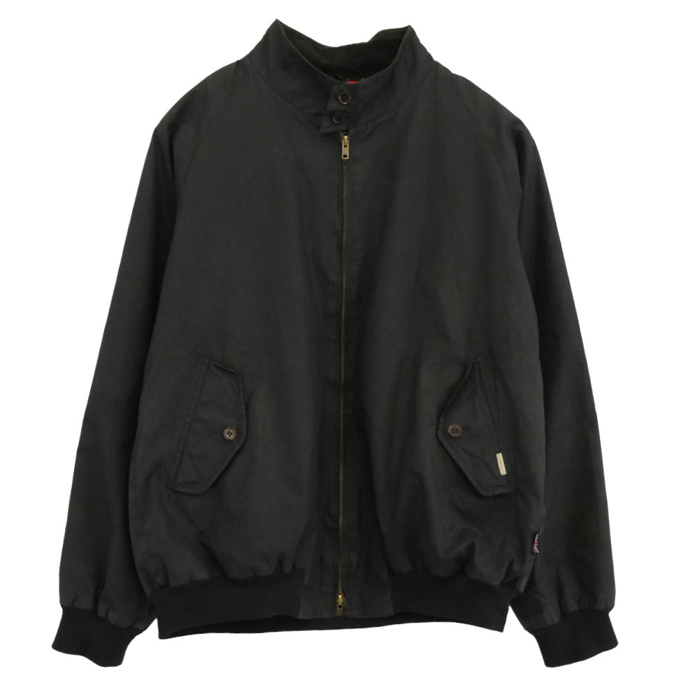 BARACUTA バラクータ 英国製 millerain 137 Project G-9 裏地チェック ワックスコットン ハリントンジャケット スウィングトップ ブラック系 44【中古】